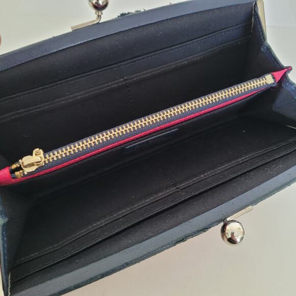 Paul Smith Colorfull Stripped Leather Kisslock Long Large Wallet Designer Boho - Picture 4 of 11